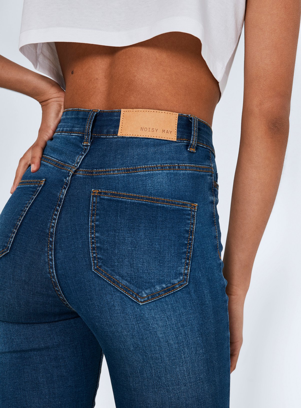 NOISY MAY High Waisted Skinny Jeans Blue 26S - Image 5 thumbnail